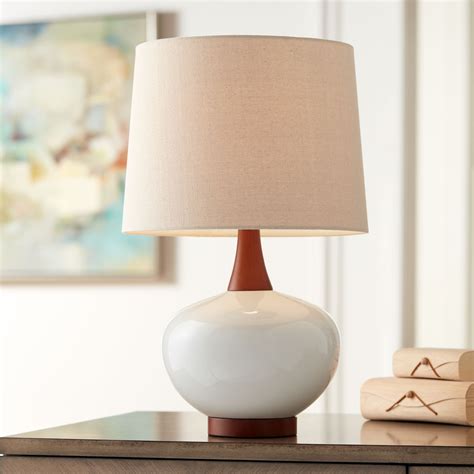 360 Lighting Mid Century Modern Accent Table Lamp 23 High Ivory