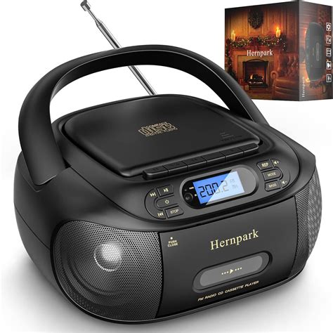 Cd Cassette Player Combo Hernpark Rechargeable Boombox