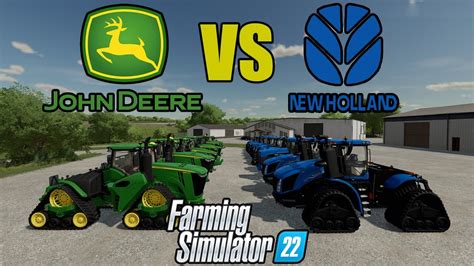 FARMING SIMULATOR 22 TUG OF WAR JOHN DEERE VS NEW HOLLAND YouTube