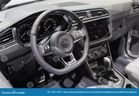 Switzerland; Geneva; March 8, 2018; the Volkswagen Golf Alltrack Interior; the 88th ...