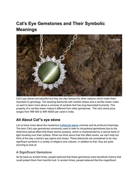 Ppt Cat S Eye Gemstones And Their Symbolic Meanings Powerpoint