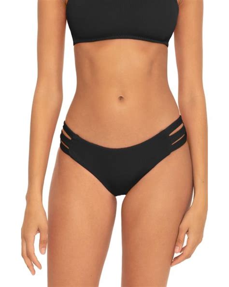 Becca Fine Line Cutout Hipster Bikini Bottoms In Black Lyst