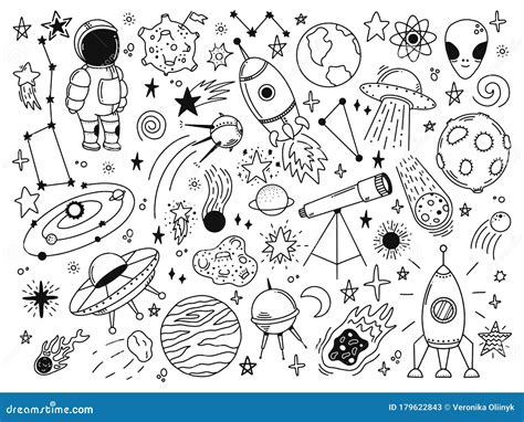 Space Doodle Pattern Vector Illustration 165527448