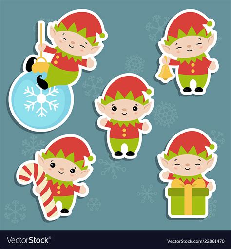 Set of christmas characters Royalty Free Vector Image