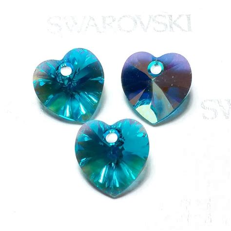 スワロフスキー XILION Heart ペンダント 6228 14 4x14mm カラーハーフ コーティング SW6228