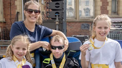 Leeds Rhinos legend Rob Burrow completes Father's Day fun run with children | UK News | Sky News