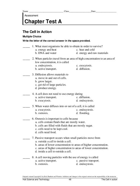 Holt Science And Technology Life Science Answer Key Pdf Fill Online