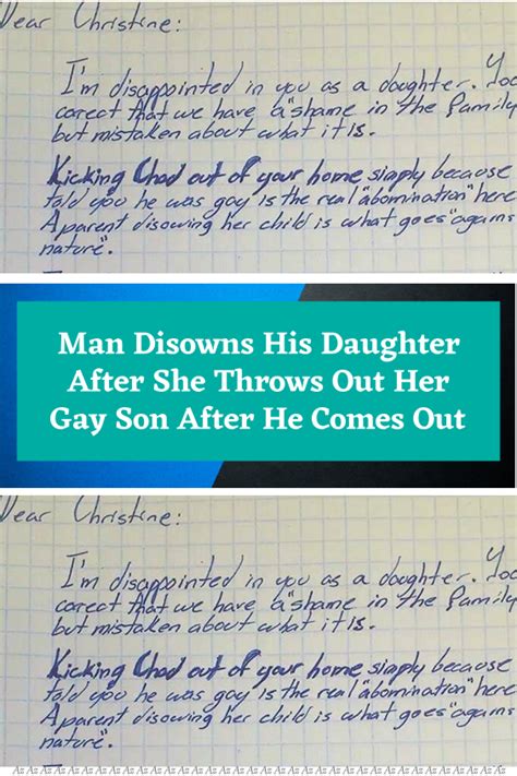 Man Disowns His Daughter After She Throws Out Her Gay Son After He Comes Out Artofit