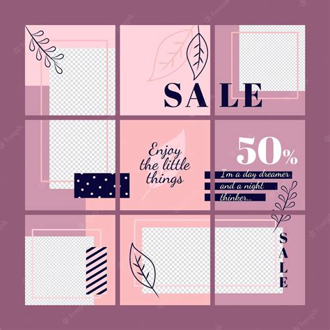 Premium Vector | Social media puzzle feed