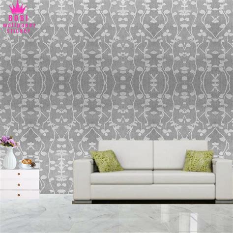 Jual Wallpaper Sticker Motif Daun Menjalar Samar Abu 81007 F9