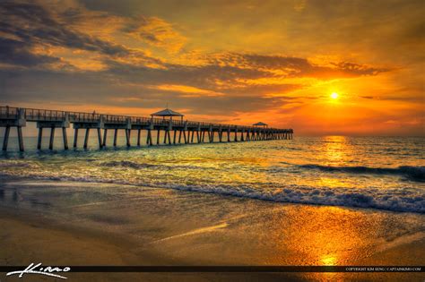 Sony Nex 5 Hdr Image From Juno Beach Pier During Sunrise Royal Stock