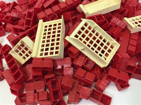 Vintage Red Building Blocks 1960s Construction Toys