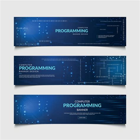 Computer Programming Horizontal banner, Technology Background Design ...