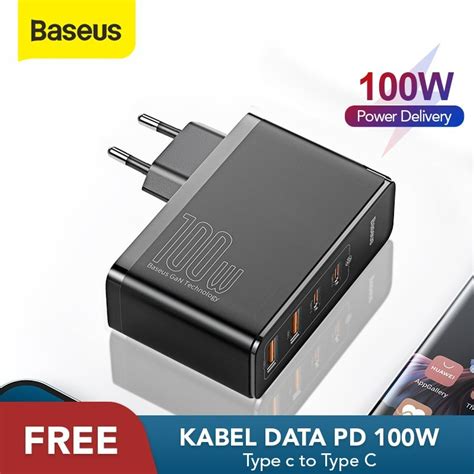 KEPALA CHARGER BASEUS 100W GAN2 PRO FAST CHARGER 4 0 3 0 PD TYPE C