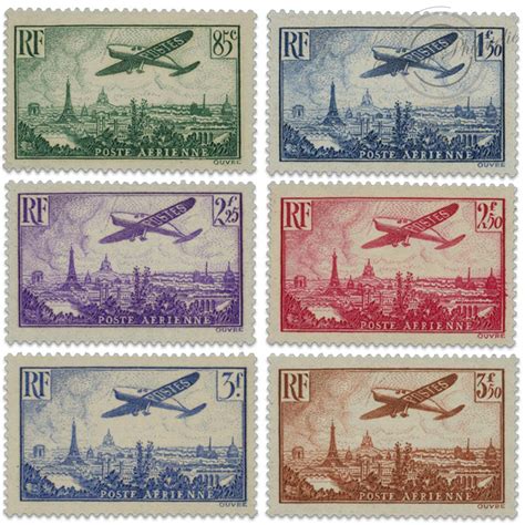 FRANCE PA N8 À 13 AVIONS SURVOLANTS PARIS SERIE DE TIMBRES NEUFS