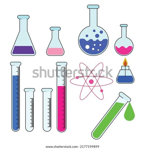 Chemical Laboratory Flasks Tubes Retorts Chemistry Stock Vector