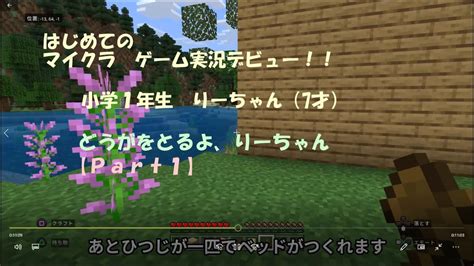 小学1年生のりーちゃん はじめてのマイクラ実況！！！ マイクラ（minecraft）動画まとめ