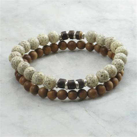 Savanna Bracelets For Men Lotus Mala Beads Mala Bracelets Stacks