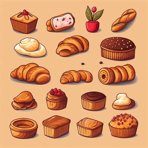 Premium Ai Image A Close Up Of A Bunch Of Different Types Of Pastries