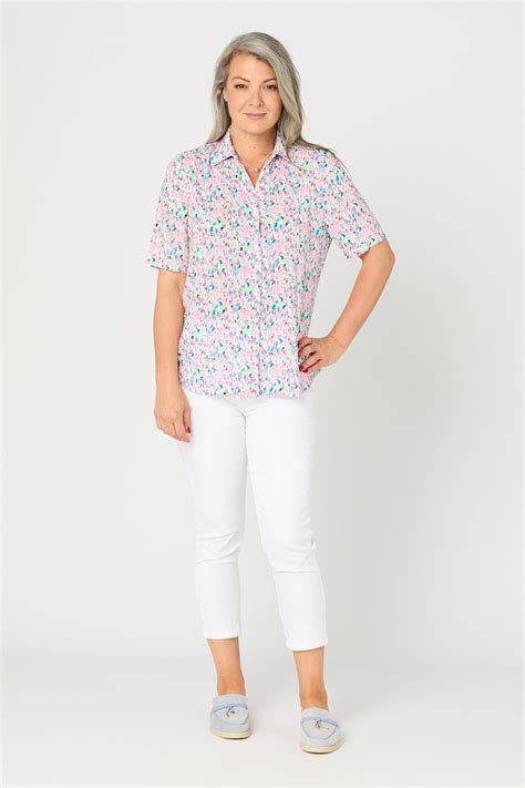 Shop Fetti Short Sleeve Shirt in Pink/Aqua – Fella Hamilton