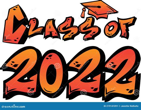 Graffiti Class Of 2022 Orange Cartoon Vector CartoonDealer 219141091