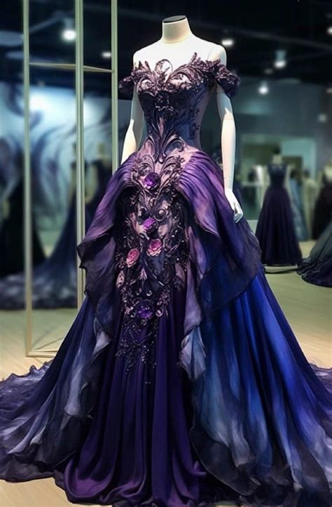 Dark Purple Ball Gown Purple Dress Purple Fantasy Dress Ball Dresses Gowns Dresses Ball