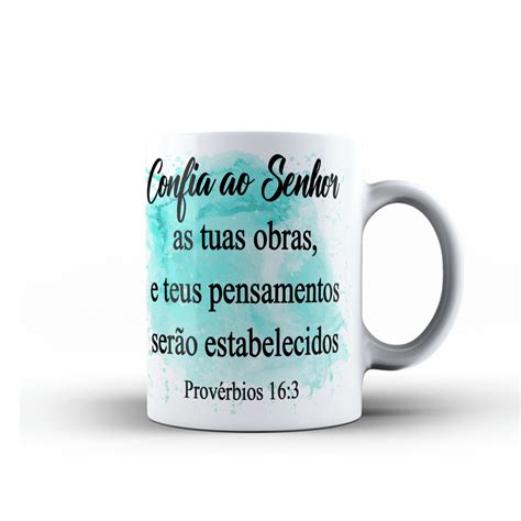 Caneca Personalizada Frase Bíblica cristã Confiança Xícara Elo7