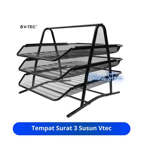 Jual Tempat Surat 3 Susun Vtec Bak Surat Besi Document Tray Bak