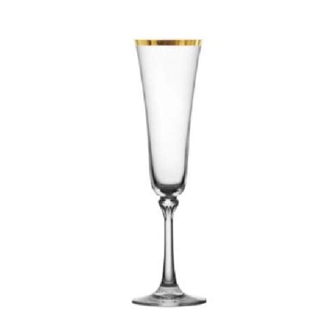 Glass, Gold Rimmed – Flute – Professional Party Rentals