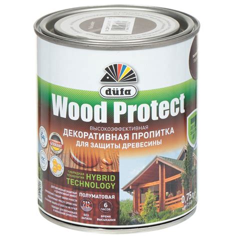 Пропитка Dufa, Wood Protect, для дерева, орех, 0.75 л в Шахтах: цены ...
