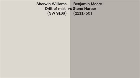 Sherwin Williams Drift Of Mist Sw Vs Benjamin Moore Stone Harbor