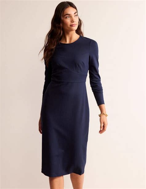 Nadia Jersey Midi Dress Navy Boden Uk