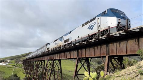 Amtrak Coast Starlight Trains Crossing The Stenner Creek Trestle YouTube