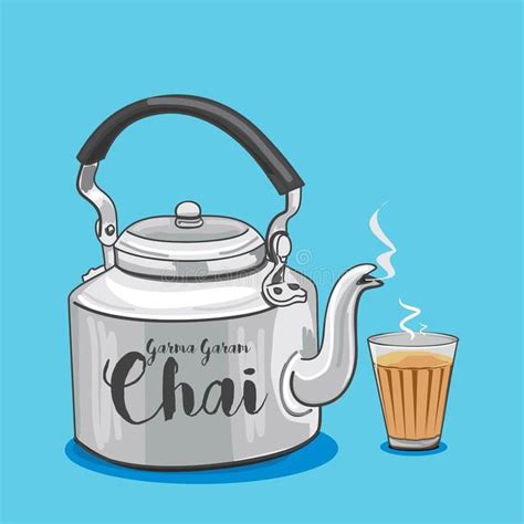 Indian Traditional Tea Pot Or Kettle Vector Illustration