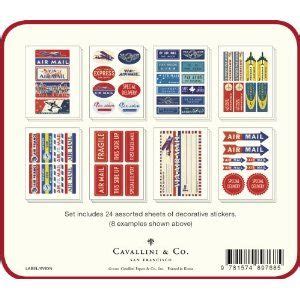 Pages Of Cavallini Par Avion Vintage Air Mail Stickers Assorted