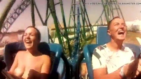 Hot Teen Cant Keep Her Tits In On Rollercoaster