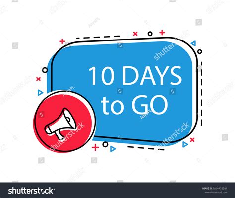 10 Days Go Banner Megaphone Countdown Stock Vector Royalty Free