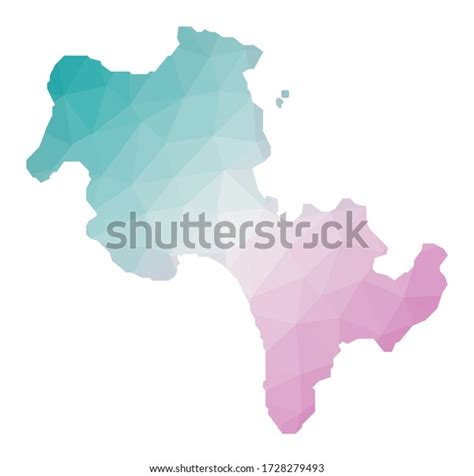 Polygonal Map Koh Rong Geometric Illustration Stock Vector Royalty