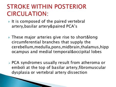 Posterior circulation stroke