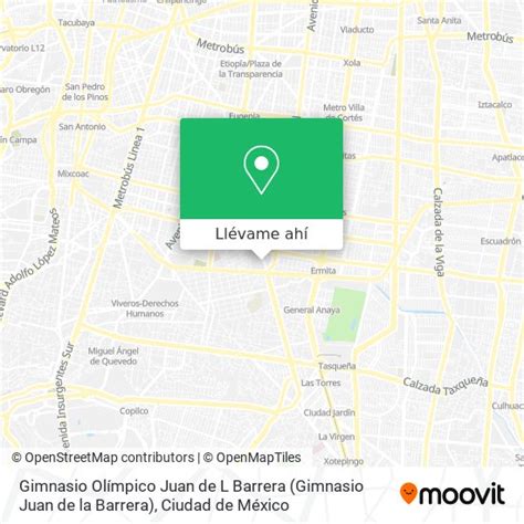 Cómo llegar a Gimnasio Olímpico Juan de L Barrera Gimnasio Juan de la