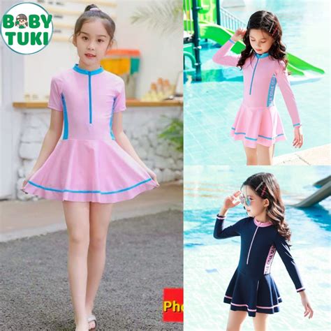Bikini bé gái liền thân giả váy thể thao đồ bơi cho bé gái size kg đồ bơi bé gái Shopee