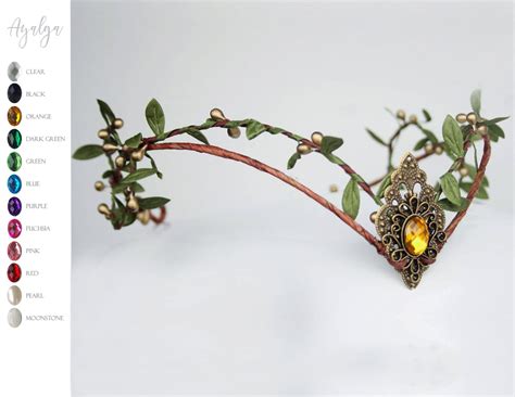 Woodland Elf Tiara Elven Headpiece Fairy Crown Woodland Etsy