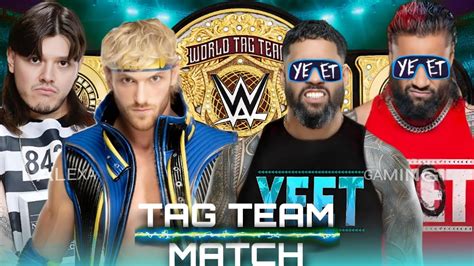 WWE 2K24 Tornado Tag Team Match Logan Paul Dominik Mysterio VS Jey