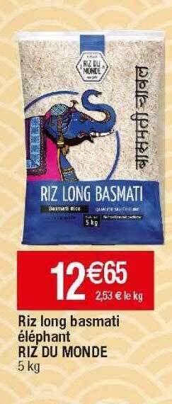 Promo Riz long basmati éléphant riz du monde chez Migros