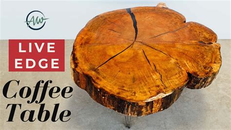 Making A Live Edge Coffee Table DIY Wood Slab Cookie Table YouTube