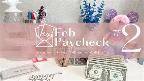 Cash Stuffing February Paycheck Sinking Funds Savings Challenges