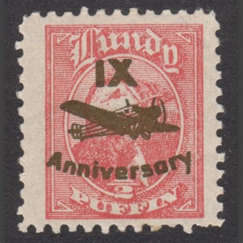 Lundy 1943 ½p Ix Anniversary Of Airmail Individual Gold Overprint