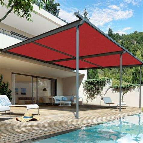 12 15 Sunblock Shade Cloth Roll Red Sun Shade Fabric 90 UV Resistant