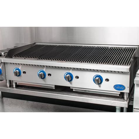 Globe Gcb G Cr Gas Charbroiler With Cast Iron Radiants Btu