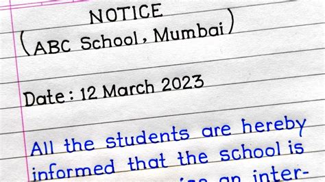 Notice Writing How To Write A Notice Notice Writing Class 12